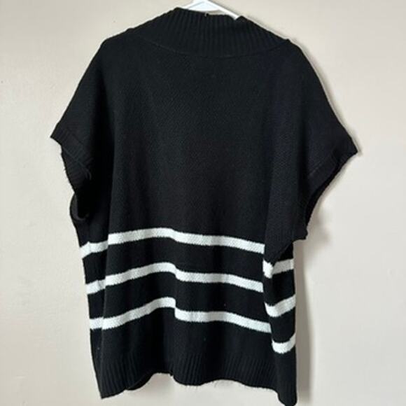 Anthropologie Maeve Sweater Vest Womens XL Black Striped Gold Button Preppy - Picture 11 of 12